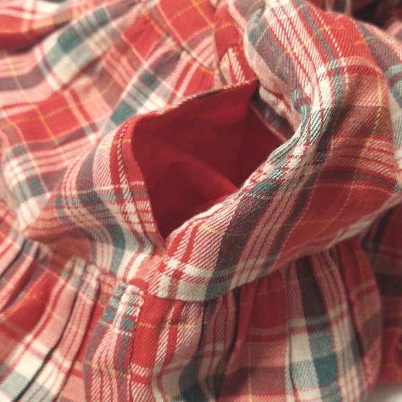 NEW! Toddler Girls Plaid Long-Sleeve 2pc Dress & Bloomers, Red - Cat & Jack 12M - Picture 9 of 13